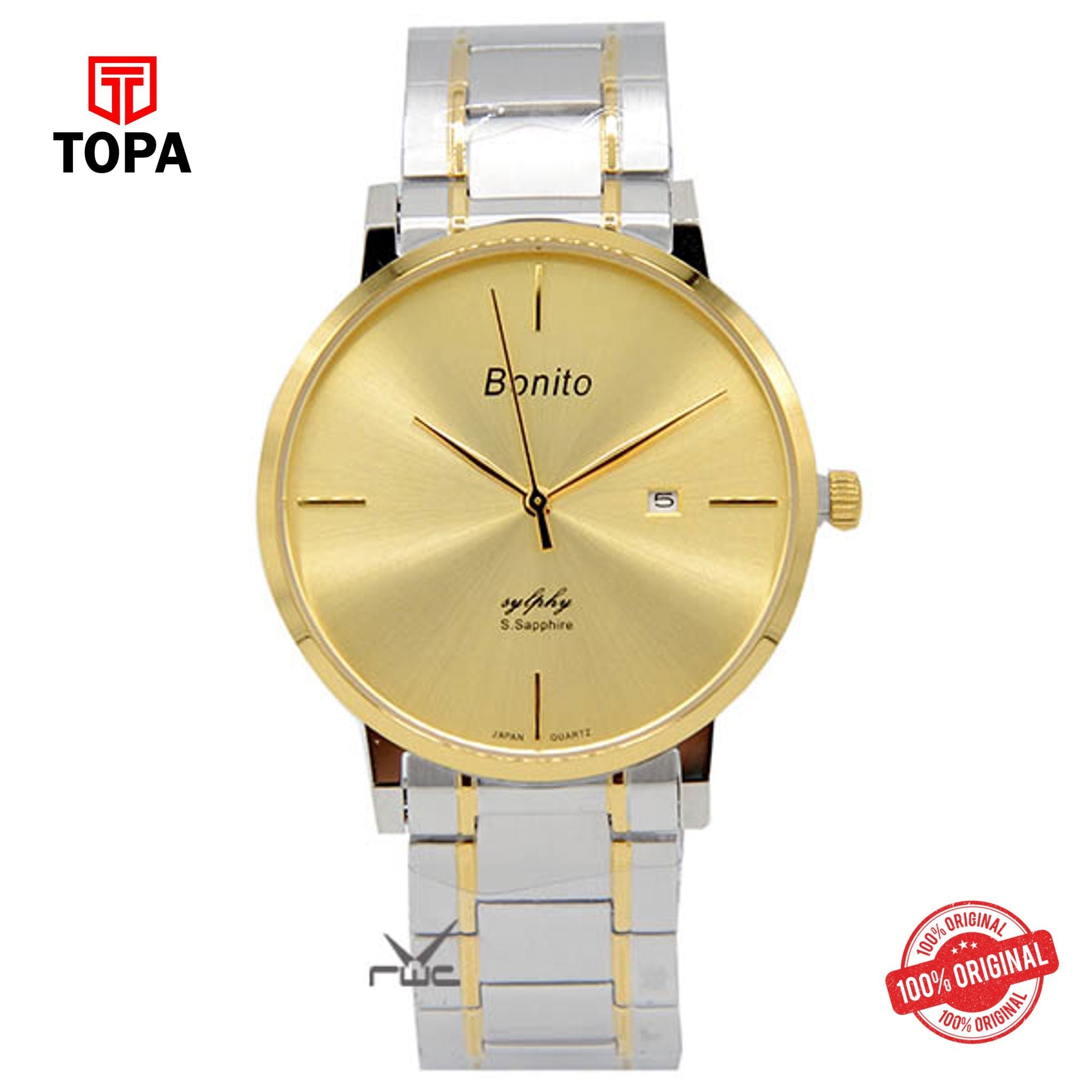 Topa Bonito-K-5137-Gold-TT-Metal-Band-Mens-Watch - Product Image 1