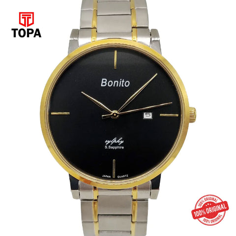 Topa Bonito-K-5137-TTGLD-BLK-Metal-Band-Men-Watch - Product Image 1