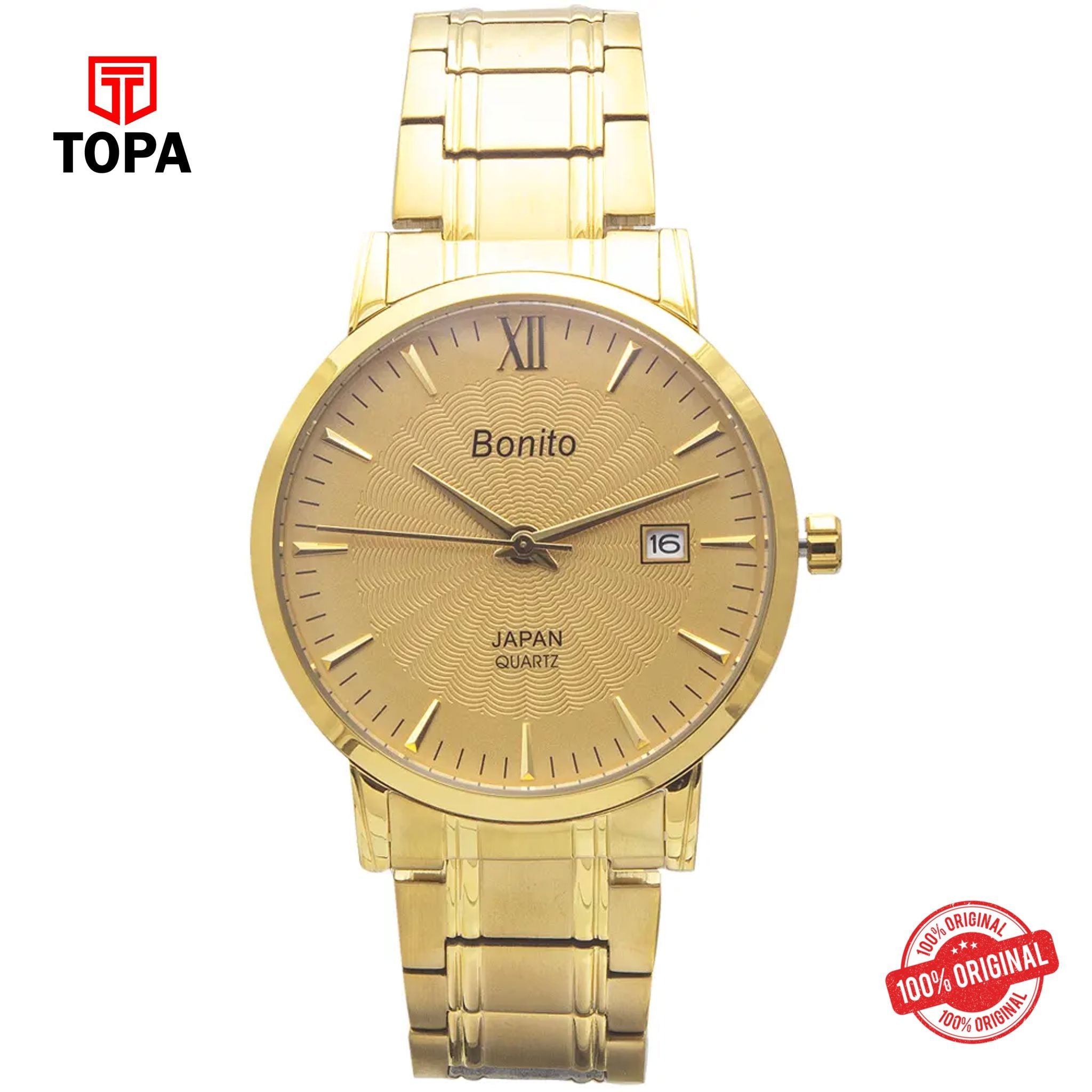 Topa Bonito-K-5140-GLD-Metal-Band-Men-Watch - Product Image 1