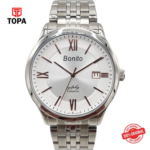 Topa Bonito-K-5142-CH-WHT-Metal-Band-Men-Watch - Product Image 1