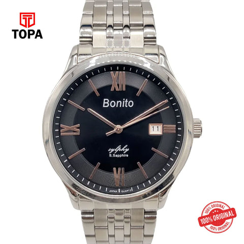 Topa Bonito-K-5142-CHRS-BLK-Metal-Band-Men-Watch - Product Image 1