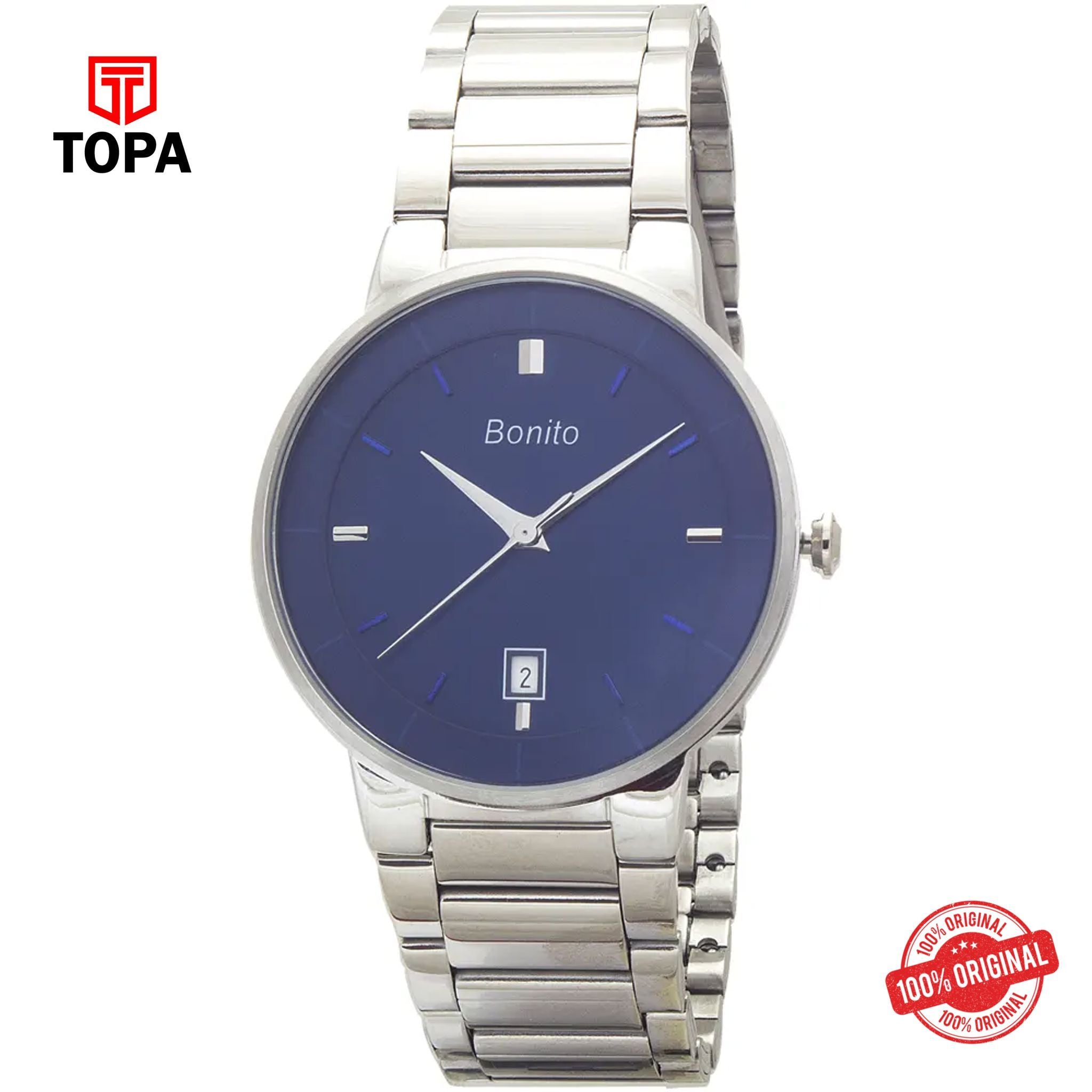 Topa Bonito-K-5144-CH-BLU-Metal-Band-Men-Watch - Product Image 1