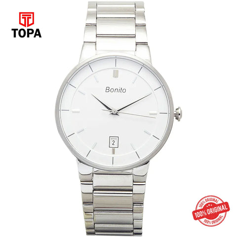 Topa Bonito-K-5144-CH-WHT-Metal-Band-Mens-Watch - Product Image 1