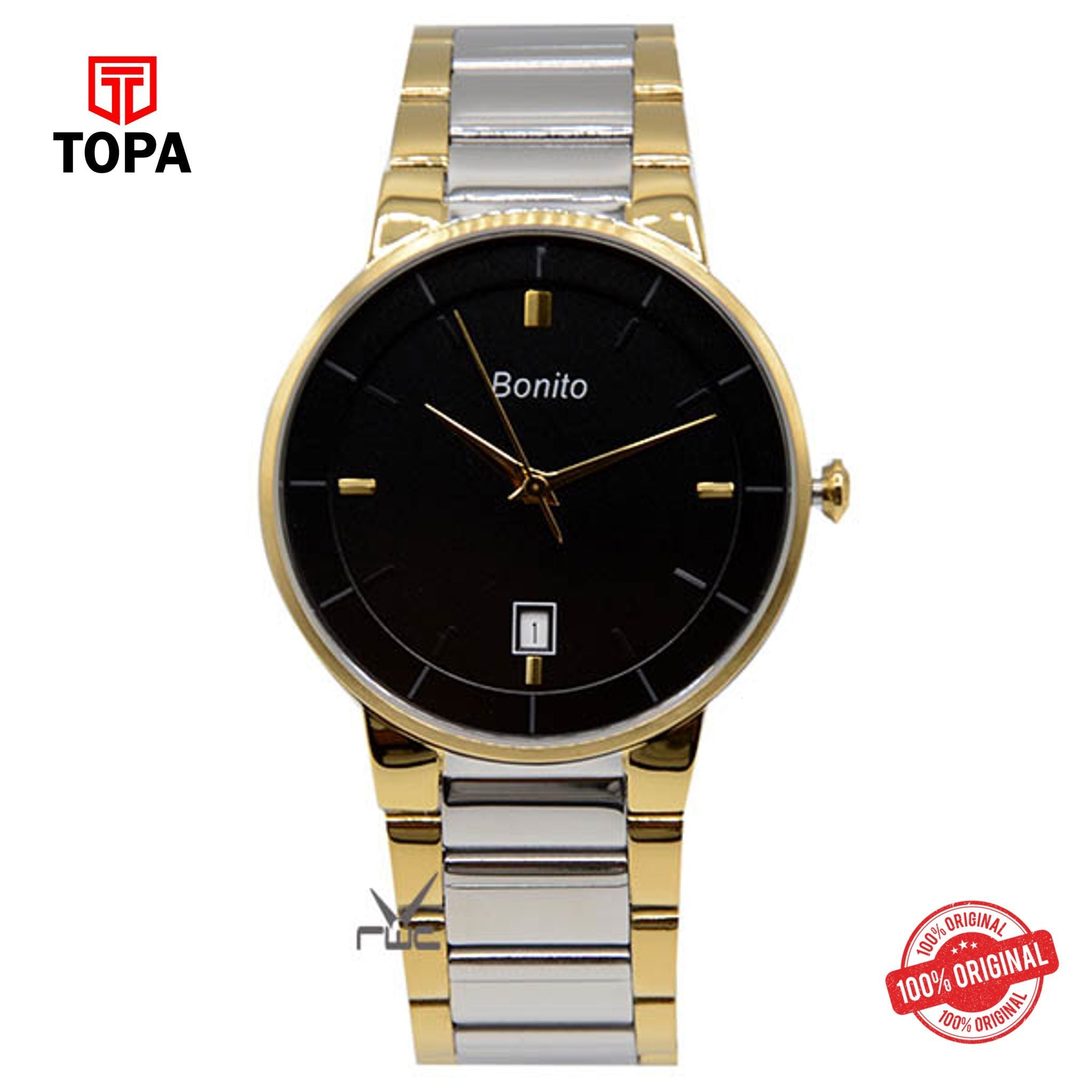 Topa Bonito-K-5144-TT-BLK-Metal-Band-Mens-Watch - Product Image 1