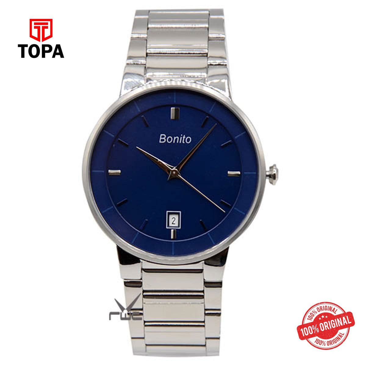 Topa Bonito-K-5144Blue-Metal-Band-Mens-Watch - Product Image 1