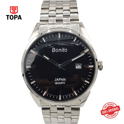Topa Bonito-K-5145-CH-BLK-Metal-Band-Men-Watch - Product Image 1