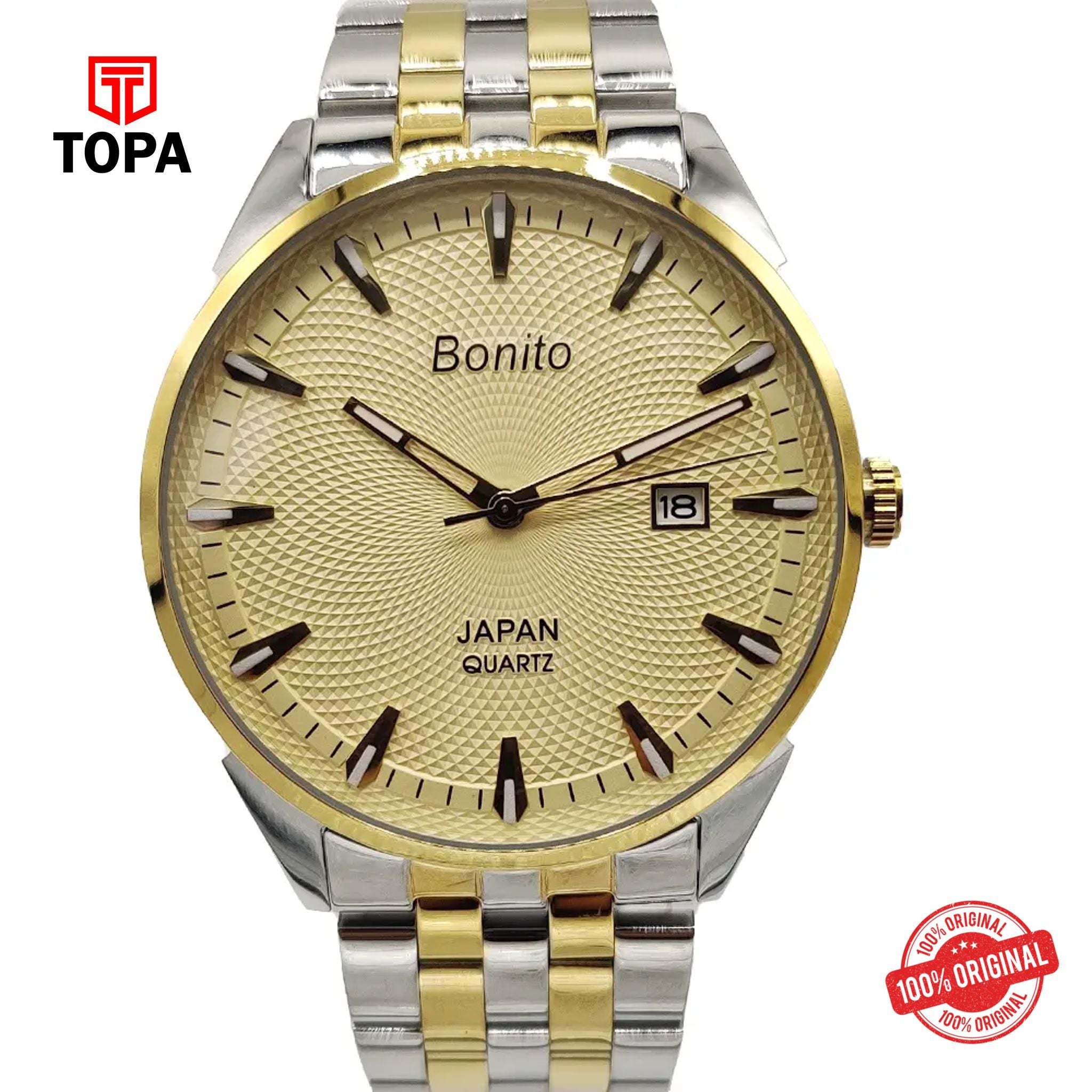 Topa Bonito-K-5145-TT-GLD-Metal-Band-Men-Watch - Product Image 1