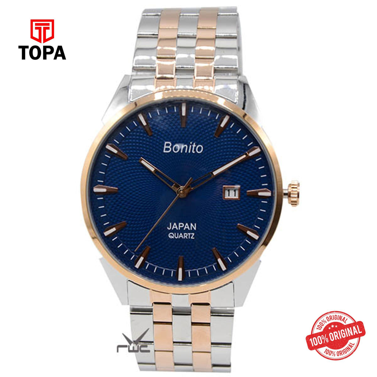 Topa Bonito-K-5145RG-TT-Metal-Band-Mens-Watch - Product Image 1
