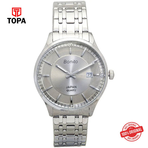 Topa Bonito-K-5146-ST-GRY-Metal-Band-Men-Watch - Product Image 1