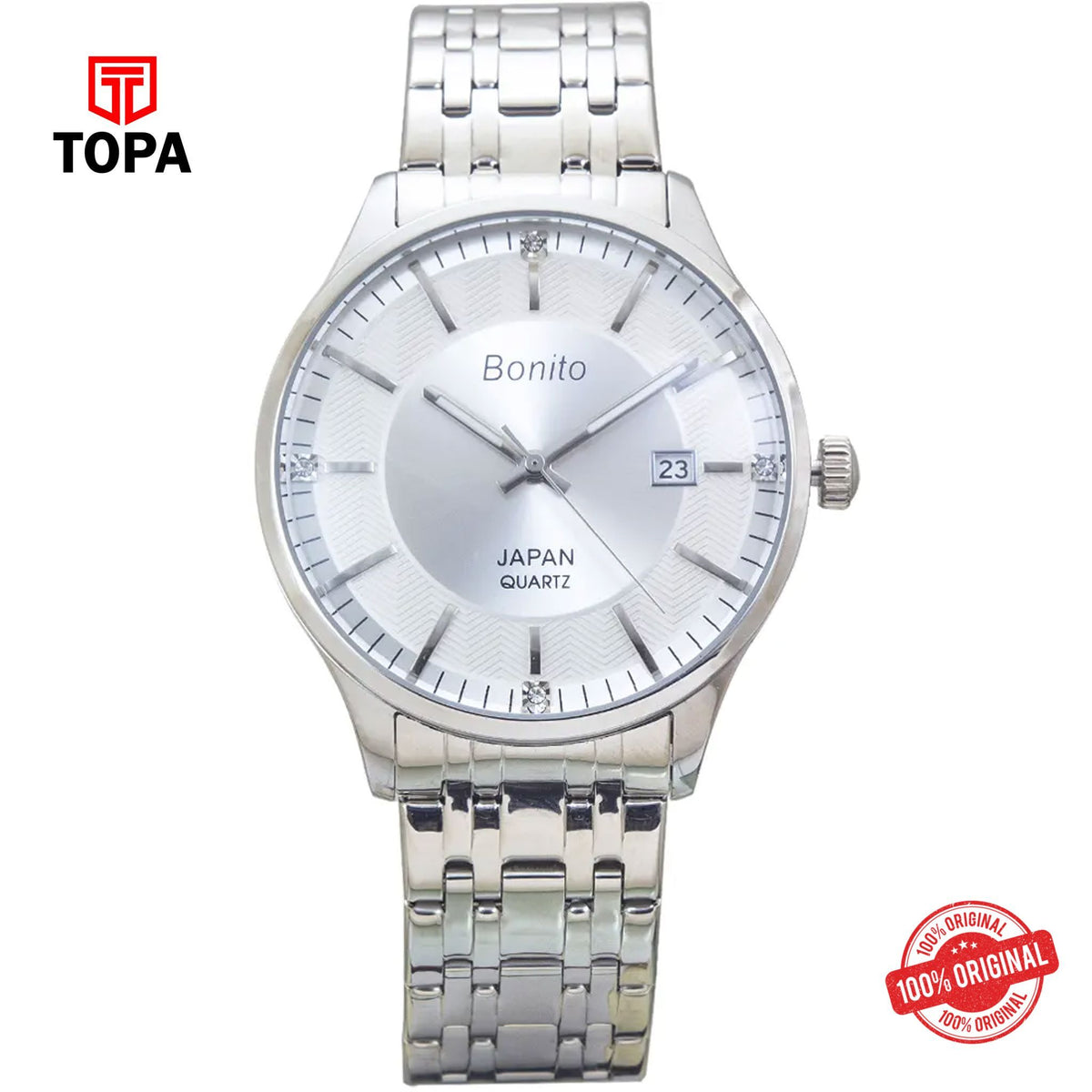 Topa Bonito-K-5146-ST-SLR-Metal-Band-Men-Watch - Product Image 1