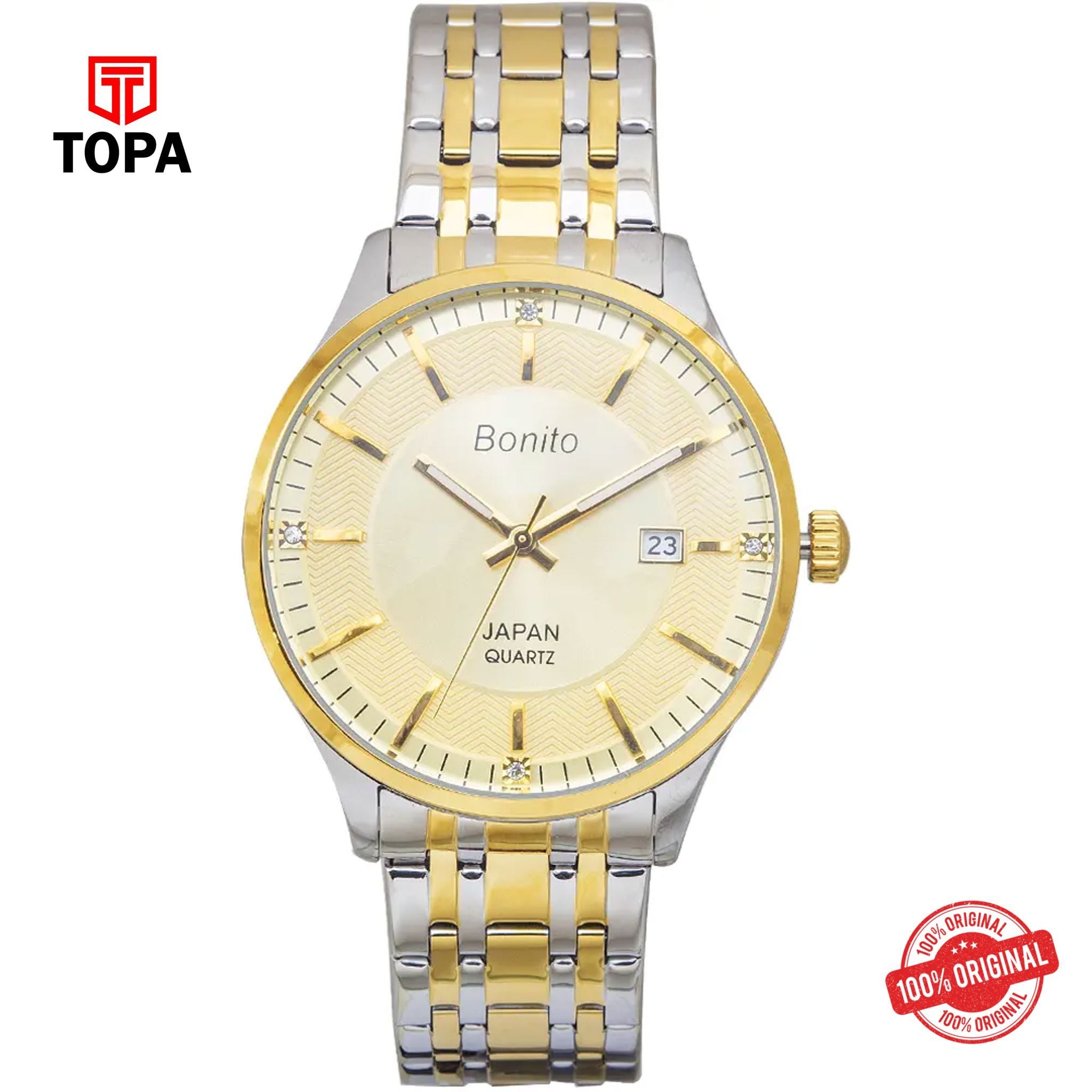 Topa Bonito-K-5146-TT-GLD-Metal-Band-Men-Watch - Product Image 1