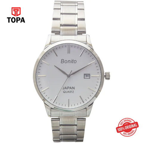 Topa Bonito-K-5147-CH-WHT-Metal-Band-Men-Watch - Product Image 1