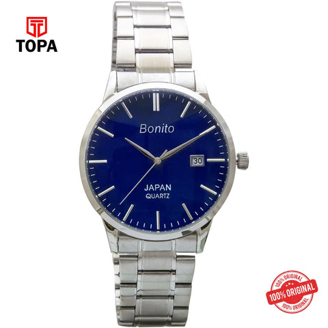 Topa Bonito-K-5147-ST-BLU-Metal-Band-Men-Watch - Product Image 1