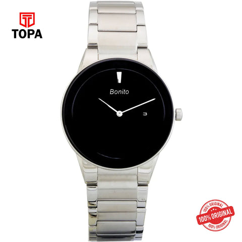 Topa Bonito-K-5155-CH-BLK-Metal-Band-Men-Watch - Product Image 1