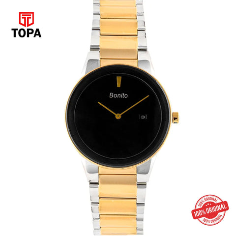 Topa Bonito-K-5155-TTGLD-BLK-Metal-Band-Men-Watch - Product Image 1