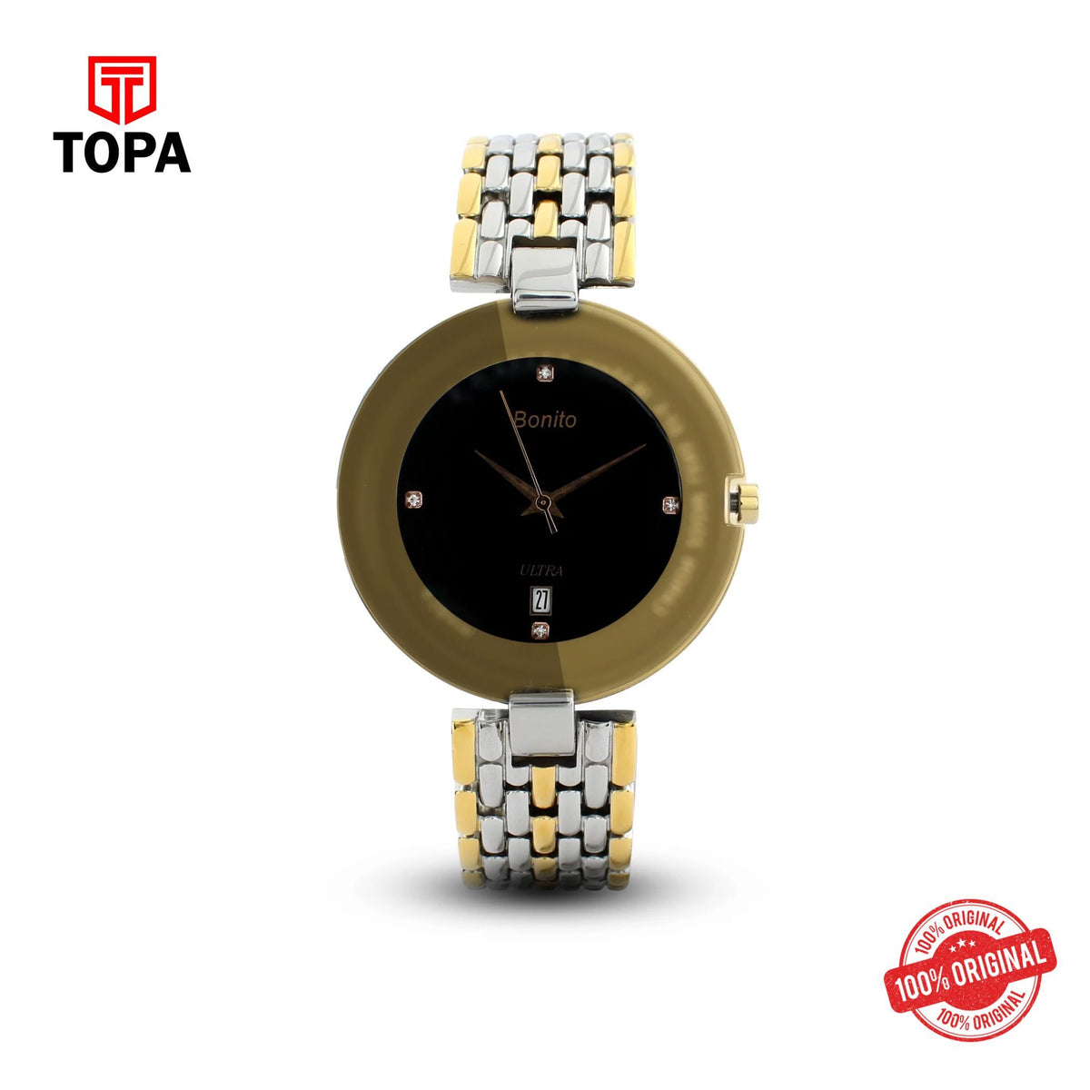 Topa Bonito-K-5565-TT-BLK-Metal-Band-Women-Watch - Product Image 1