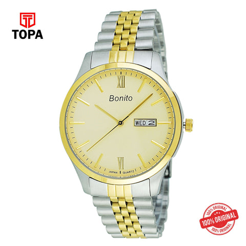 Topa Bonito-K-6003-TT-G-Gld-Metal-Band-Mens-Watch - Product Image 1
