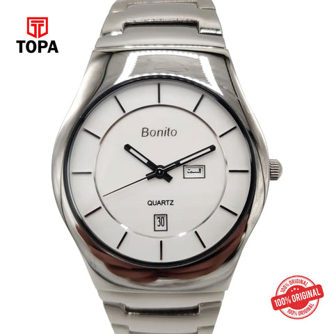 Topa Bonito-K-6096-CH-WHT-Metal-Band-Men-Watch - Product Image 1
