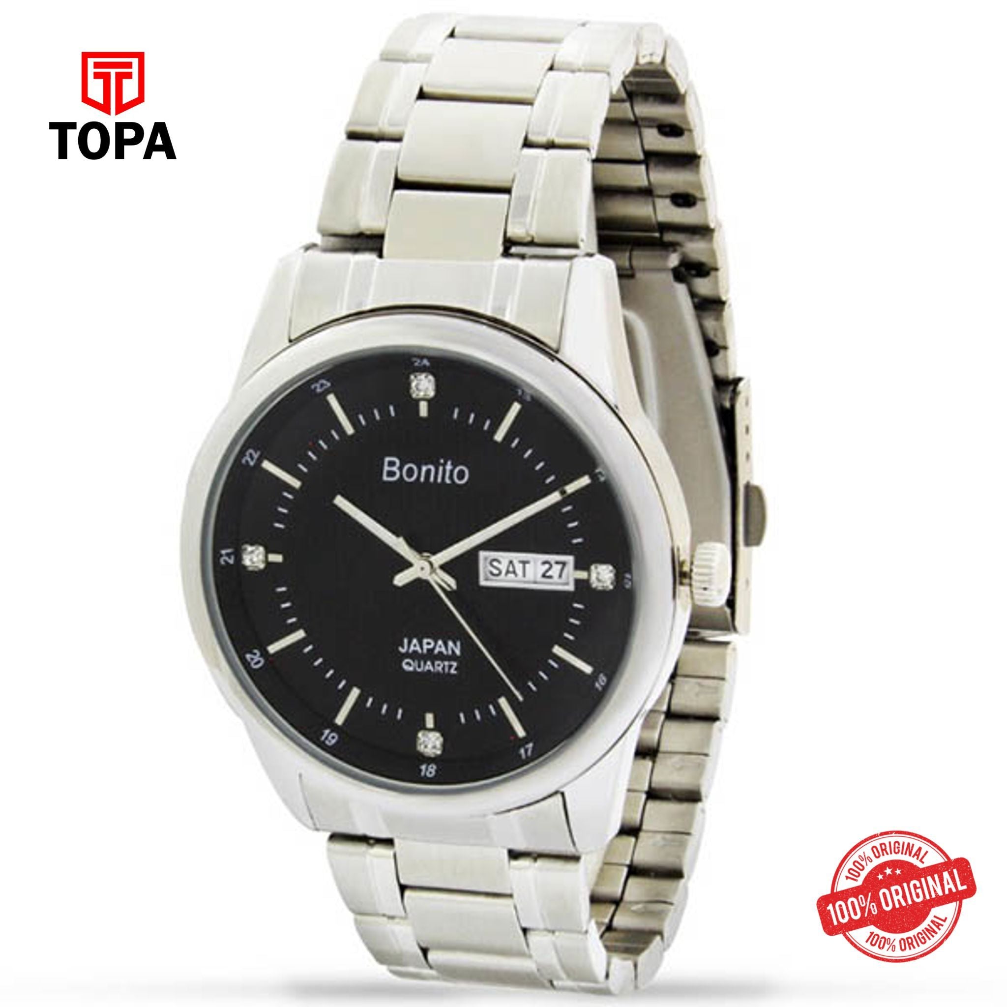 Topa Bonito-K-6109-BK-Metal-Band-Mens-Watch - Product Image 1