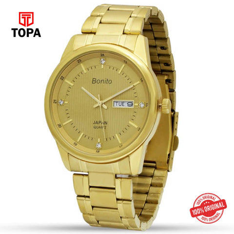 Topa Bonito-K-6109-GLD-Metal-Band-Mens-Watch - Product Image 1