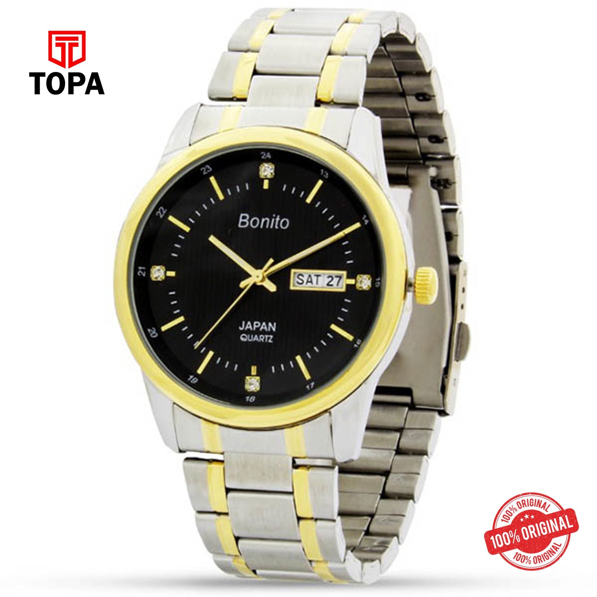 Topa Bonito-K-6109-TT-BK-Metal-Band-Mens-Watch - Product Image 1