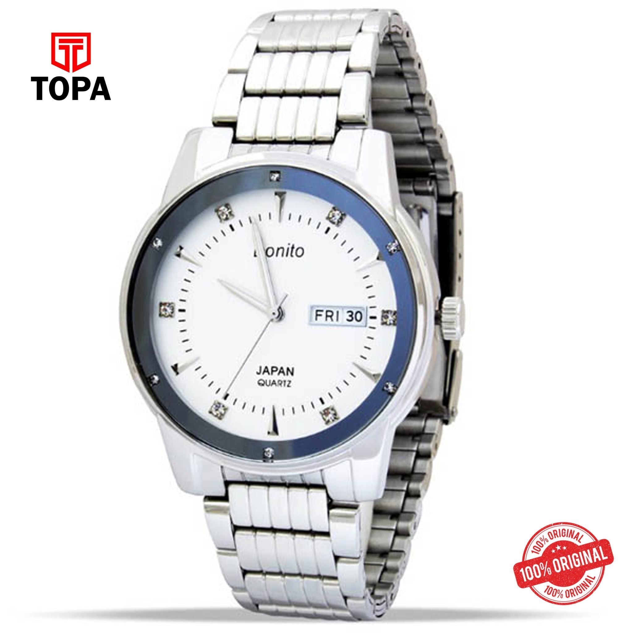Topa Bonito-K-6109-TTBU-WT-Metal-Band-Mens-Watch - Product Image 1