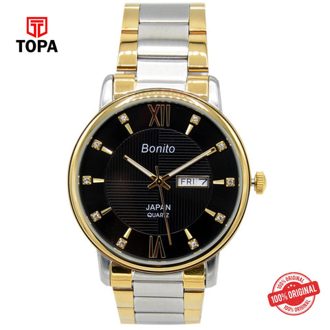 Topa Bonito-K-6112-TT-BLK-Metal-Band-Men-Watch - Product Image 1