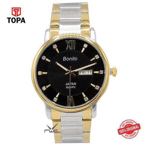 Topa Bonito-K-6112-TT-G-Gld-Metal-Band-Mens-Watch - Product Image 1