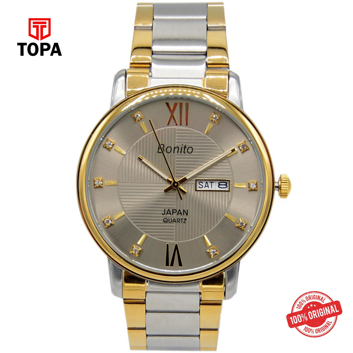 Topa Bonito-K-6112-TT-GRY-Metal-Band-Men-Watch - Product Image 1