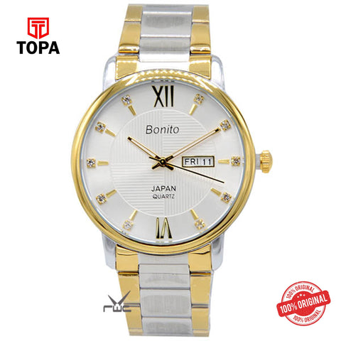 Topa Bonito-K-6112-TT-WHT-Metal-Band-Mens-Watch - Product Image 1