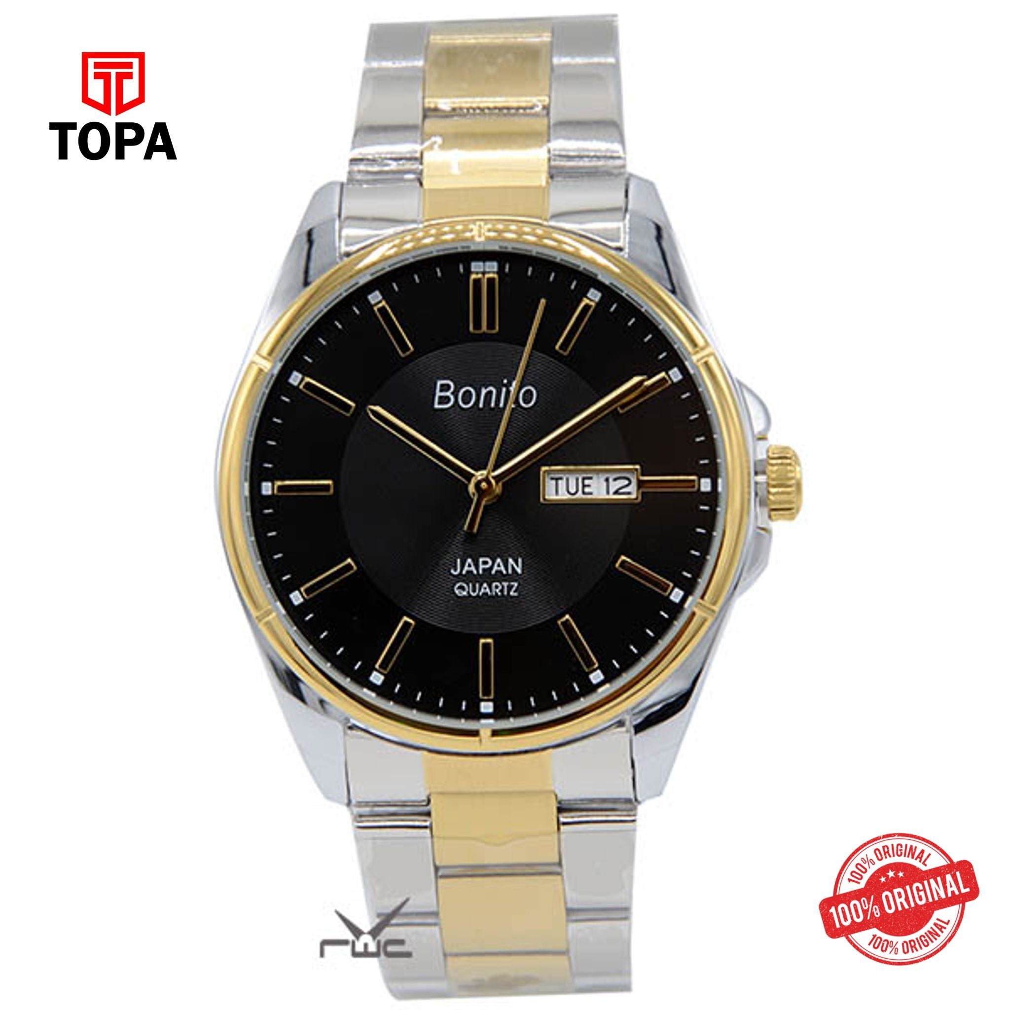 Topa Bonito-K-6117-GLD-TT-Metal-Band-Mens-Watch - Product Image 1