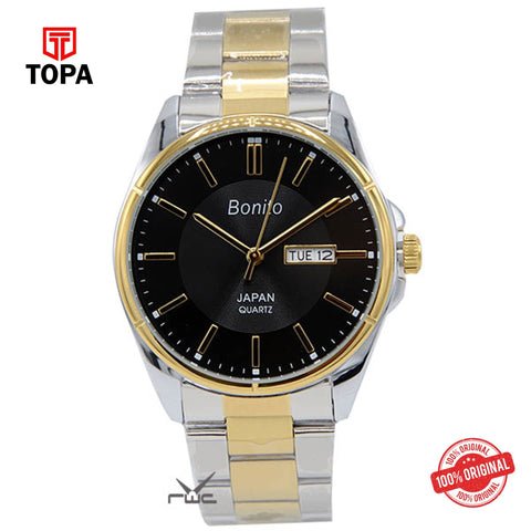 Topa Bonito-K-6117-GLD-TT-Metal-Band-Mens-Watch - Product Image 1