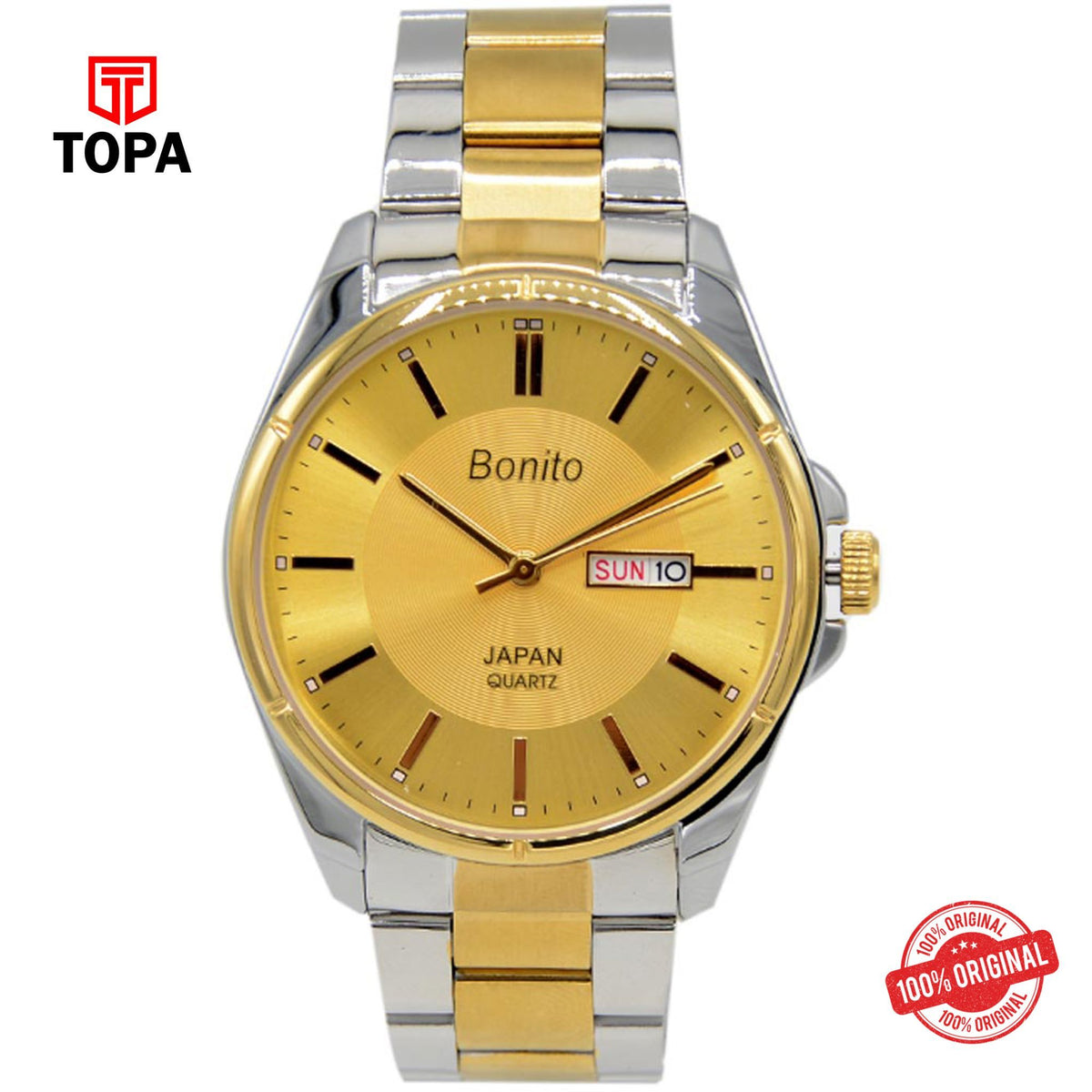 Topa Bonito-K-6117-Two-Tone-Metal-Band-Mens-Watch - Product Image 1
