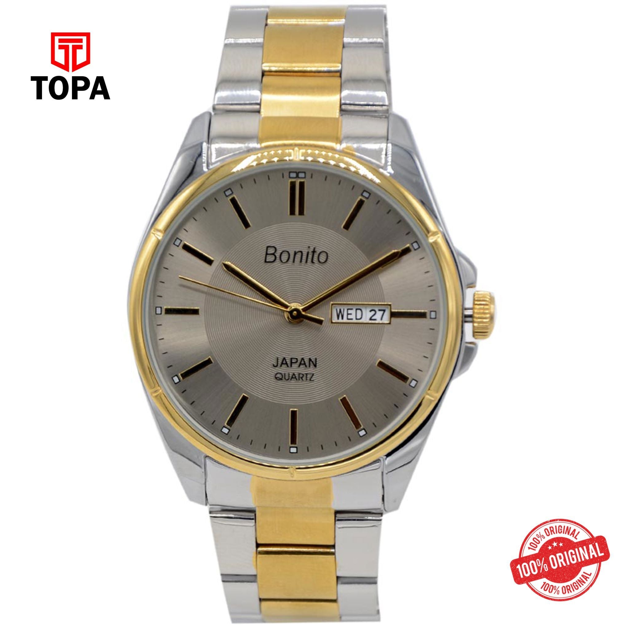 Topa Bonito-K-6117-Two-Tone-Metal-Band-Mens-Watch - Product Image 1