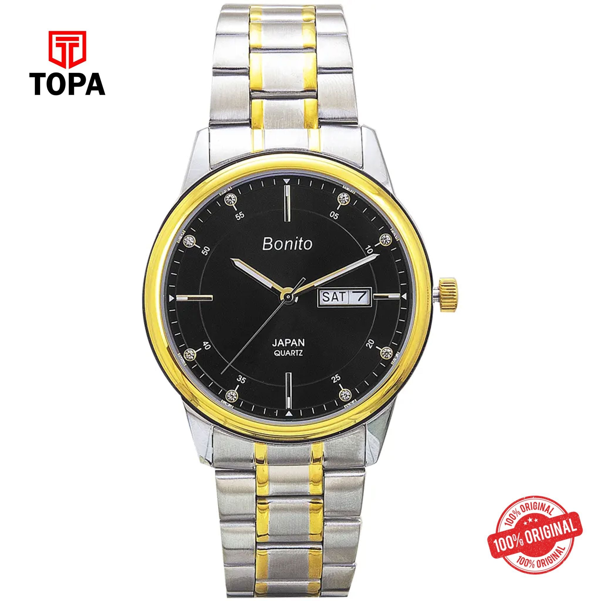 Topa Bonito-K-6118-TT-BLK-Band-Mens-Watch - Product Image 1