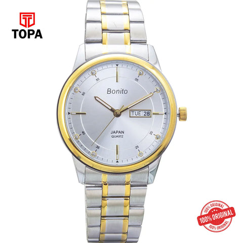 Topa Bonito-K-6118-TT-SLR-Metal-Band-Men-Watch - Product Image 1