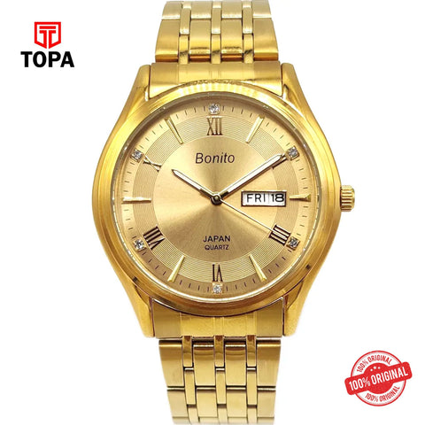 Topa Bonito-K-6119-GLD-Metal-Band-Men-Watch - Product Image 1