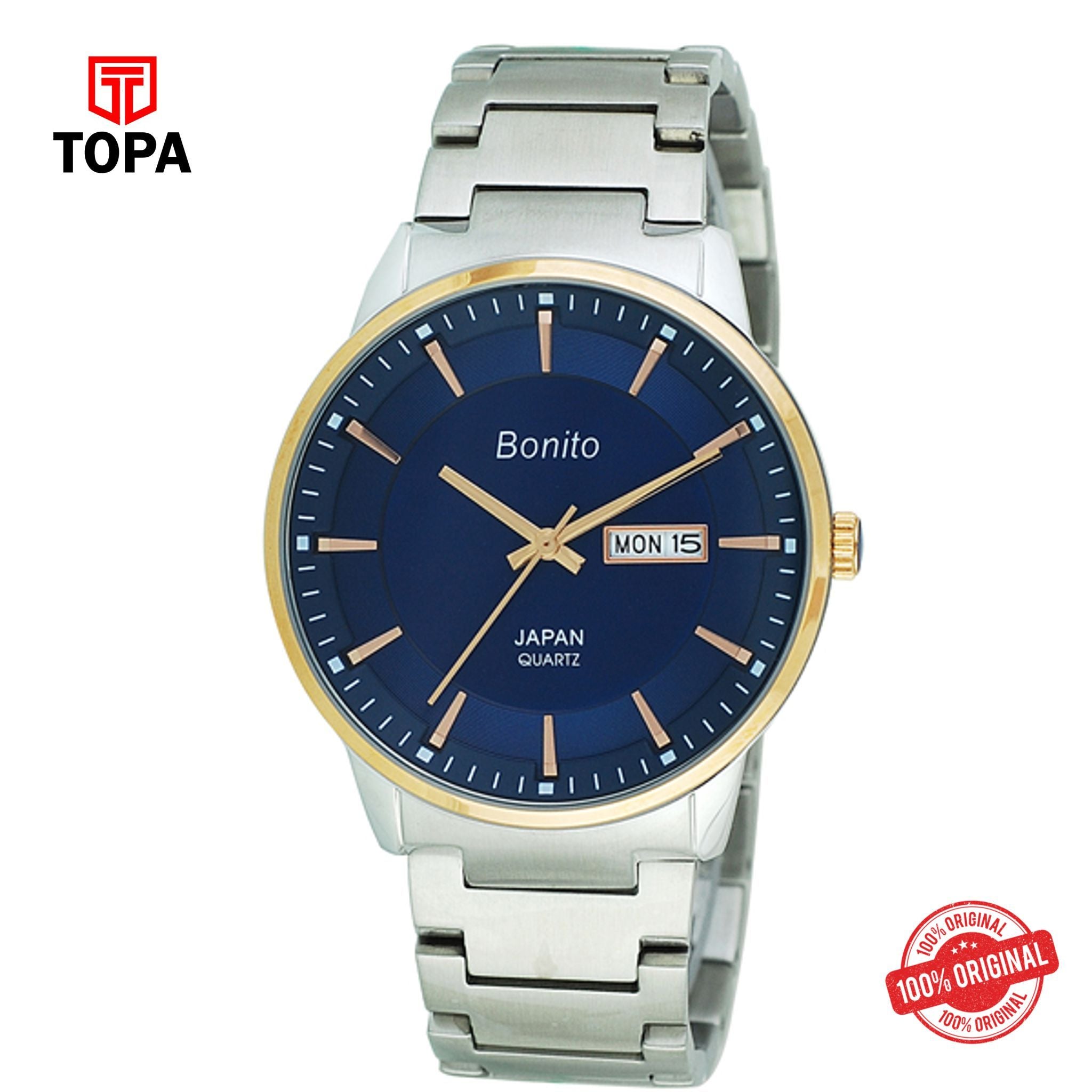 Topa Bonito-K-6121-TT-R-Blu-Metal-Band-Mens-Watch - Product Image 1