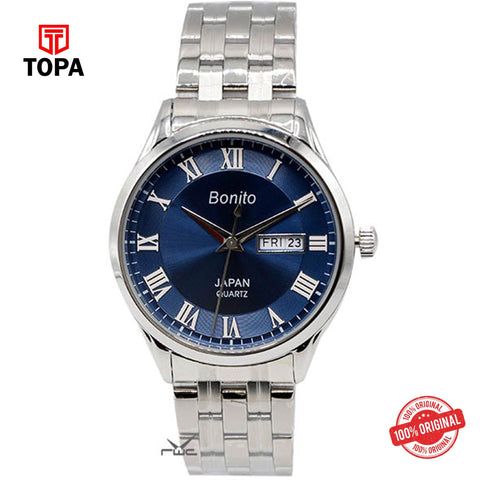 Topa Bonito-K-6124-BLU-CRM-Metal-Band-Men-Watch - Product Image 1