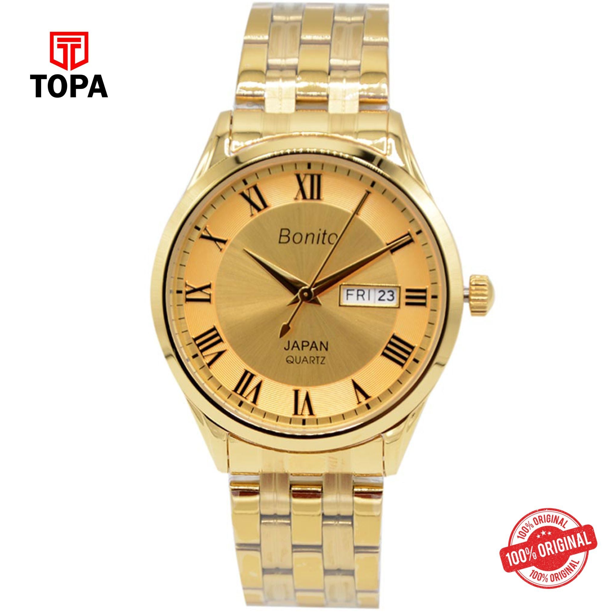 Topa Bonito-K-6124-GLD-Metal-Band-Men-Watch - Product Image 1