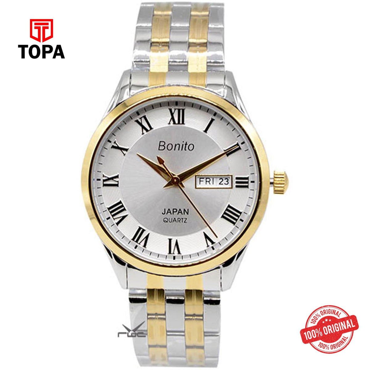 Topa Bonito-K-6124-SLR-TT-Metal-Band-Men-Watch - Product Image 1
