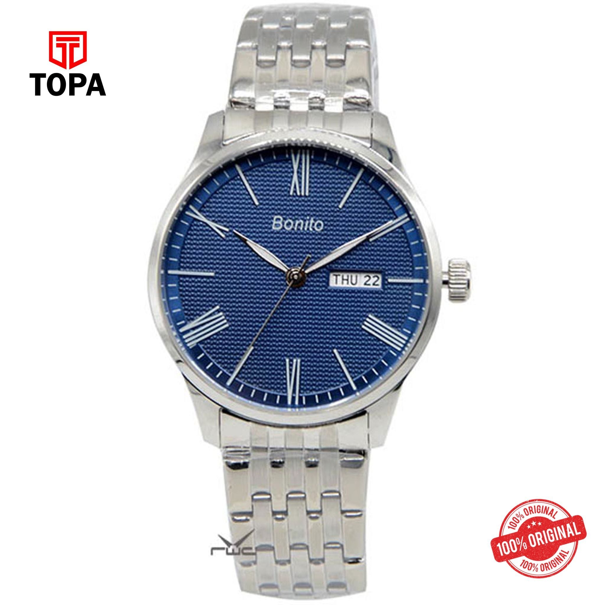 Topa Bonito-K-6125-BLU-CRM-Metal-Band-Men-Watch - Product Image 1