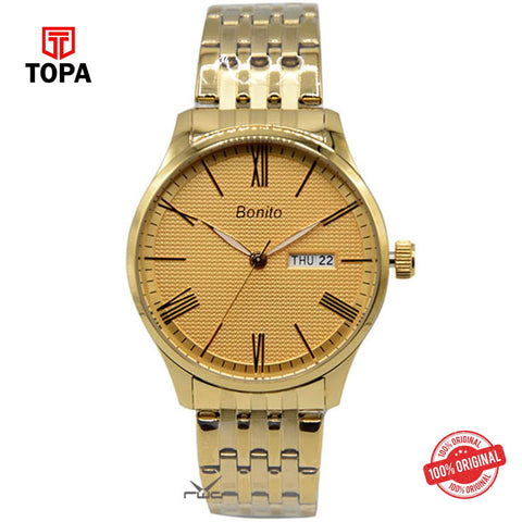Topa Bonito-K-6125-GLD-Metal-Band-Men-Watch - Product Image 1