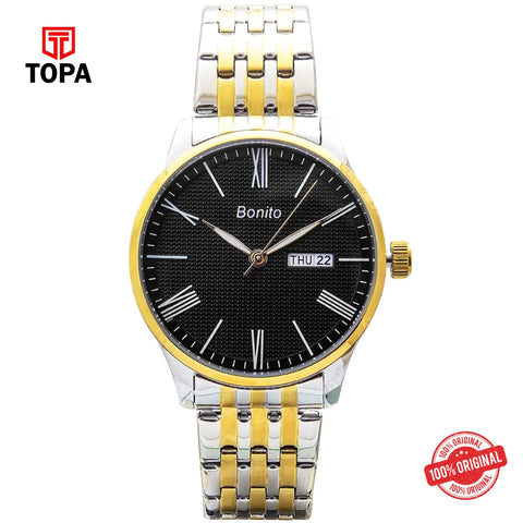 Topa Bonito-K-6125-TT-BLK-Metal-Band-Men-Watch - Product Image 1