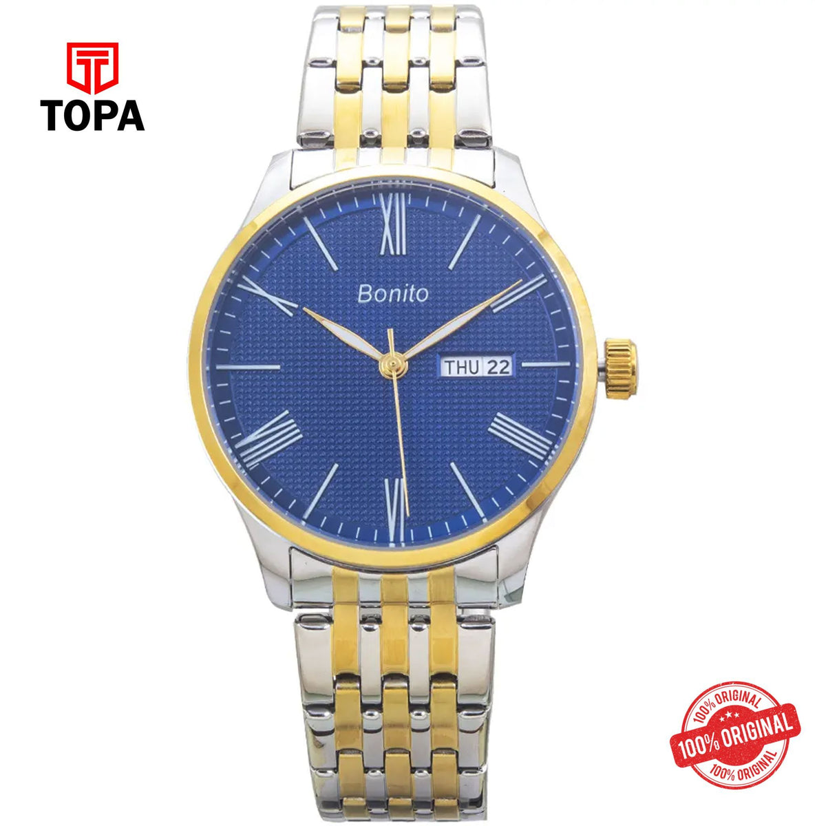 Topa Bonito-K-6125-TT-BLU-Metal-Band-Men-Watch - Product Image 1