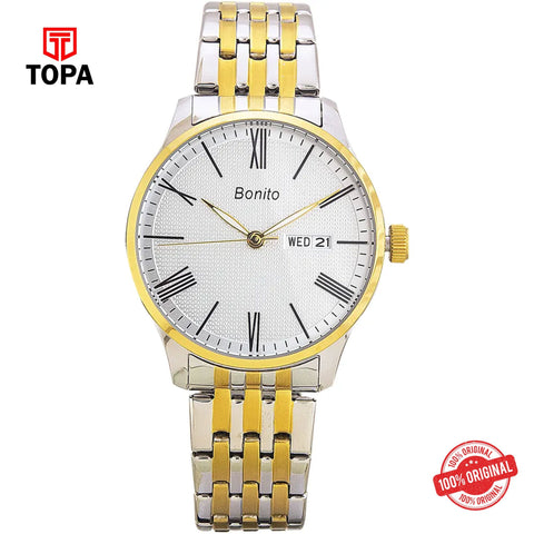 Topa Bonito-K-6125-WHT-TT-Metal-Band-Men-Watch - Product Image 1