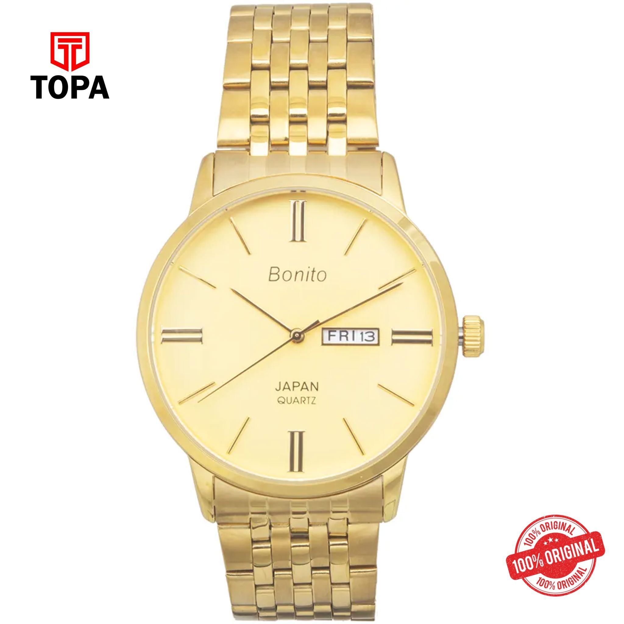 Topa Bonito-K-6126-GLD-Metal-Band-Men-Watch - Product Image 1