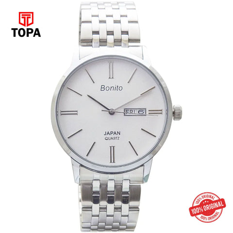 Topa Bonito-K-6126-ST-WHT-Metal-Band-Men-Watch - Product Image 1