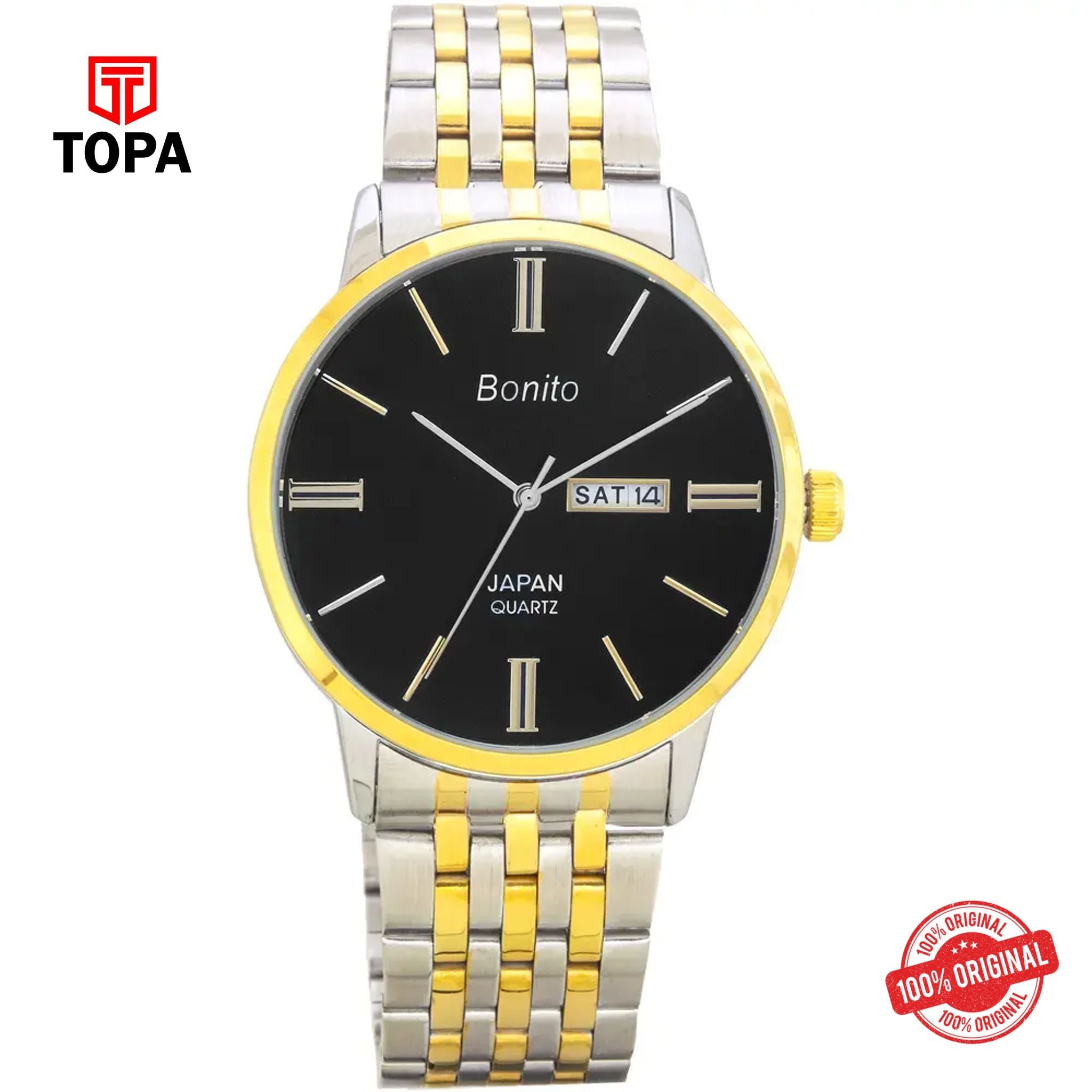 Topa Bonito-K-6126-TT-BLK-Metal-Band-Men-Watch - Product Image 1