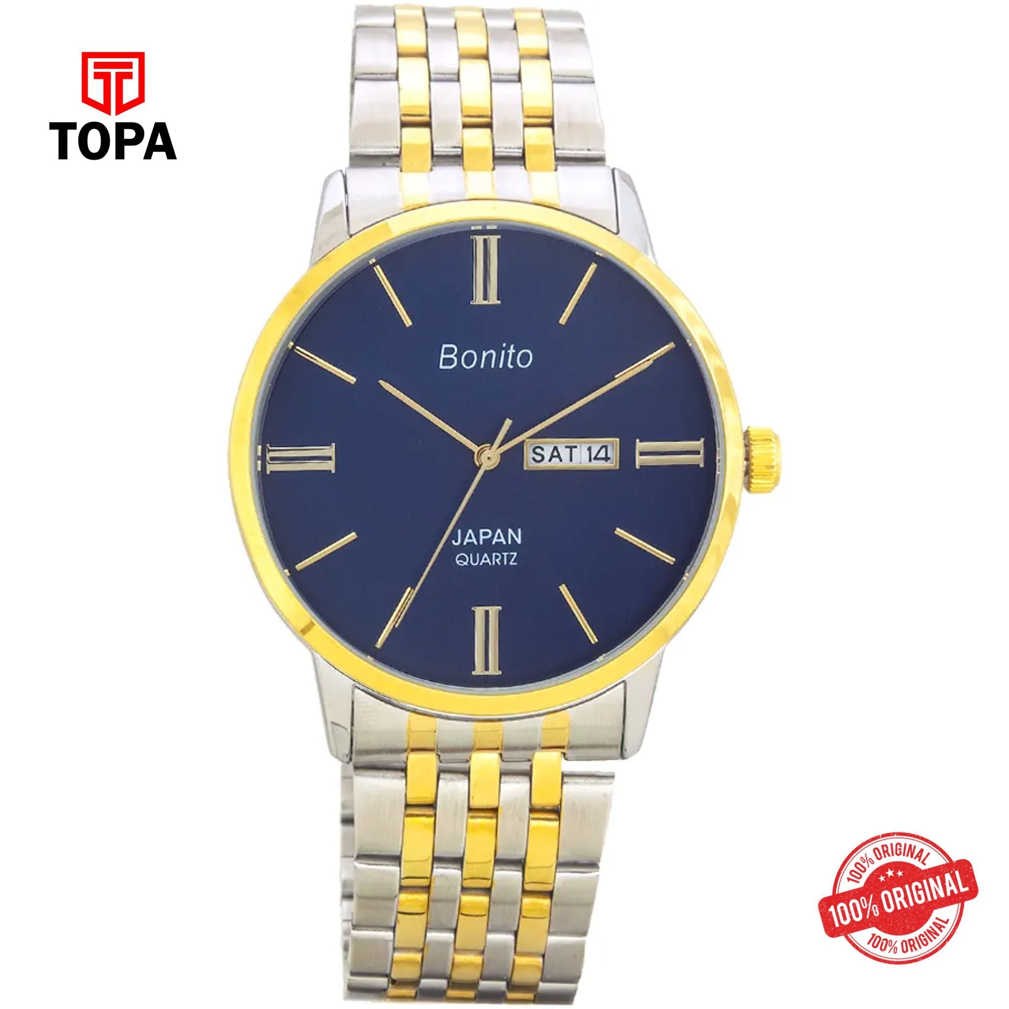Topa Bonito-K-6126-TT-BLU-Metal-Band-Men-Watch - Product Image 1